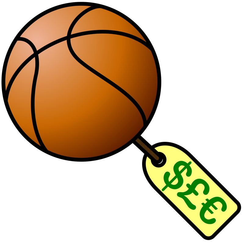  a basketball with a pricetag attached to it.